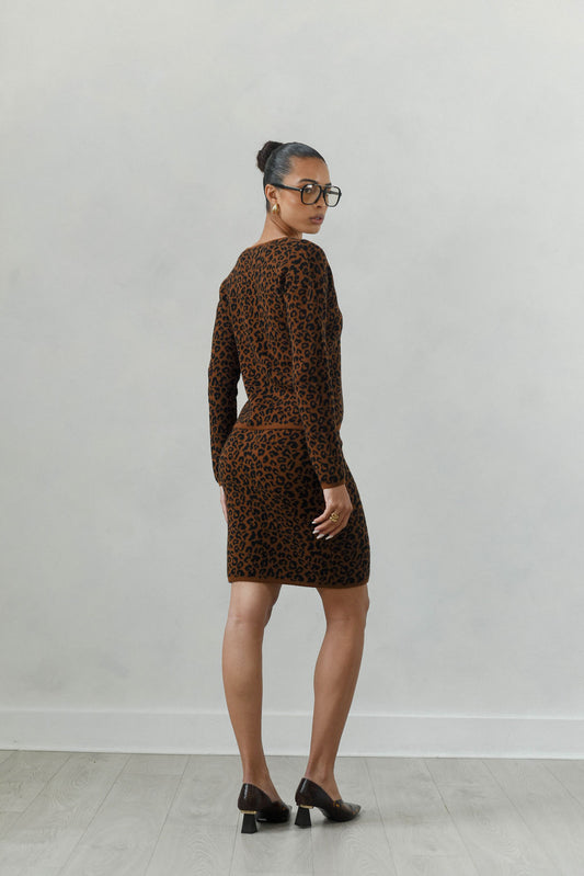 The Leopard Cashmere skirt