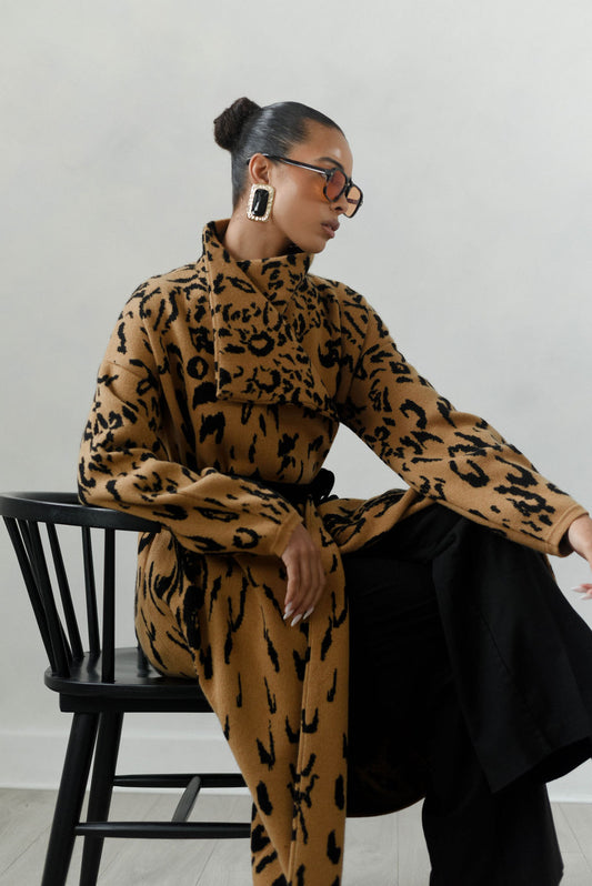 The Maison Leopard Cashmere Cardigan