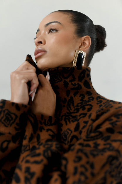 The Oversized Leopard Cashmere Cardigan