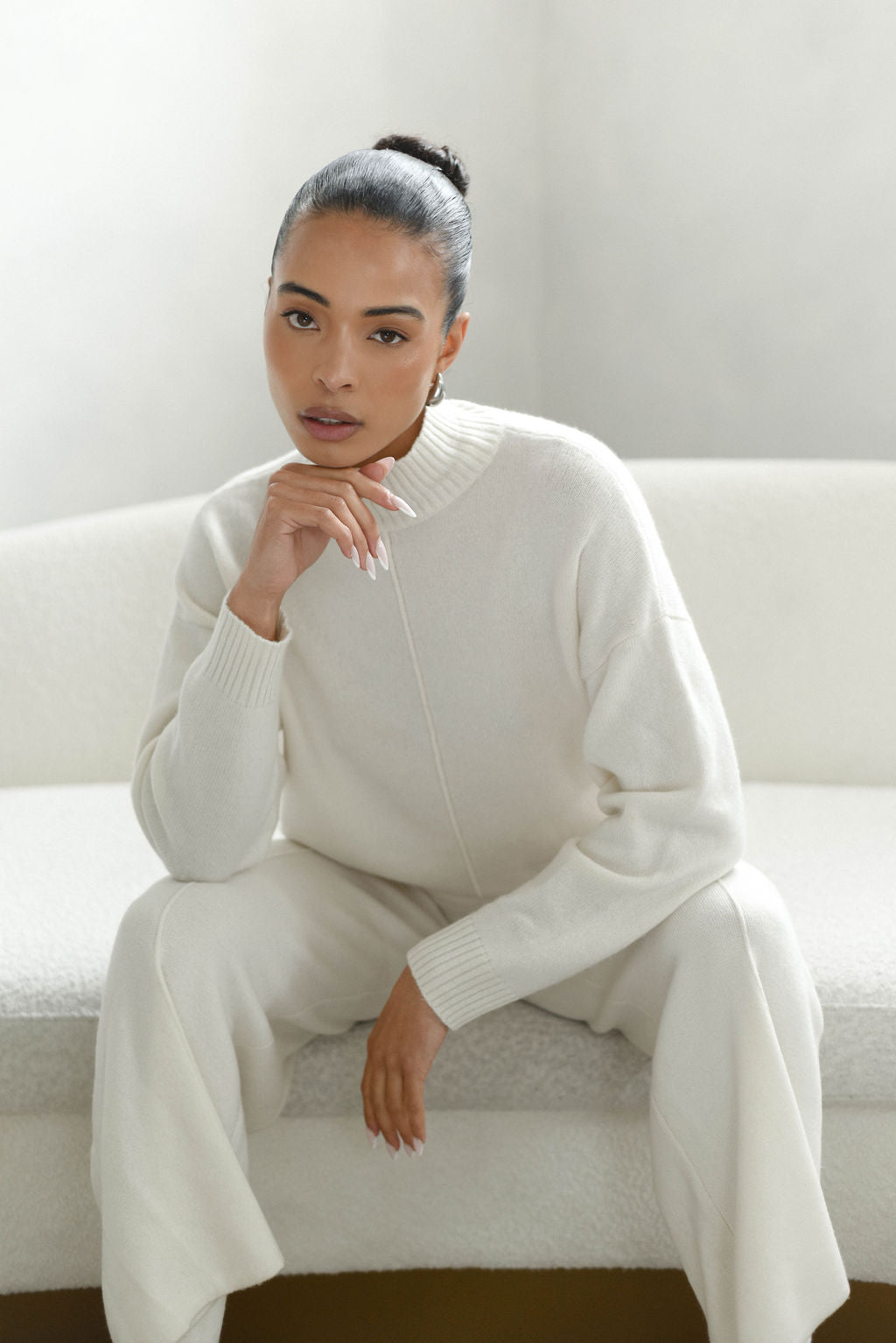 Grace Mirano double knit wide trouser-Mongolian White